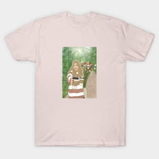 The girl with coffee and flowers T-Shirt